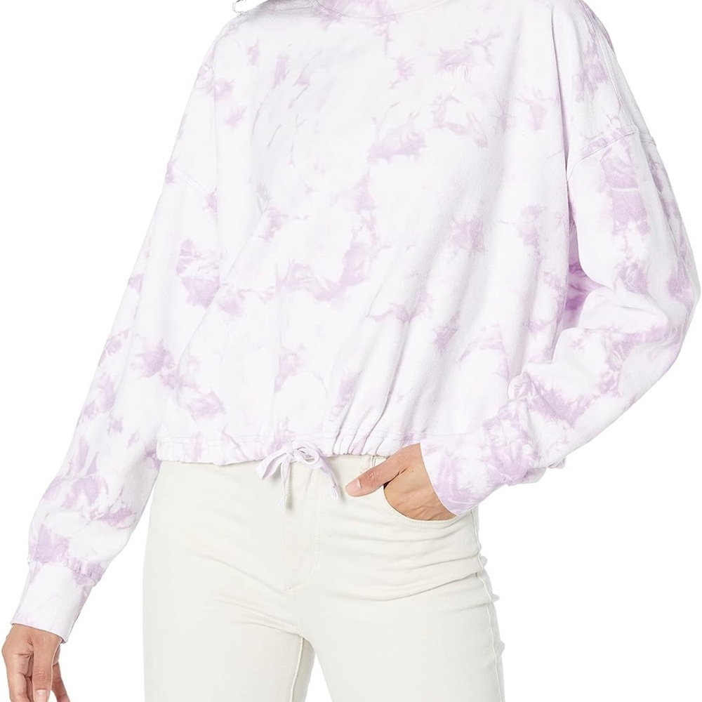 White and Pink Boxy Tie-Dye Sweatshirt